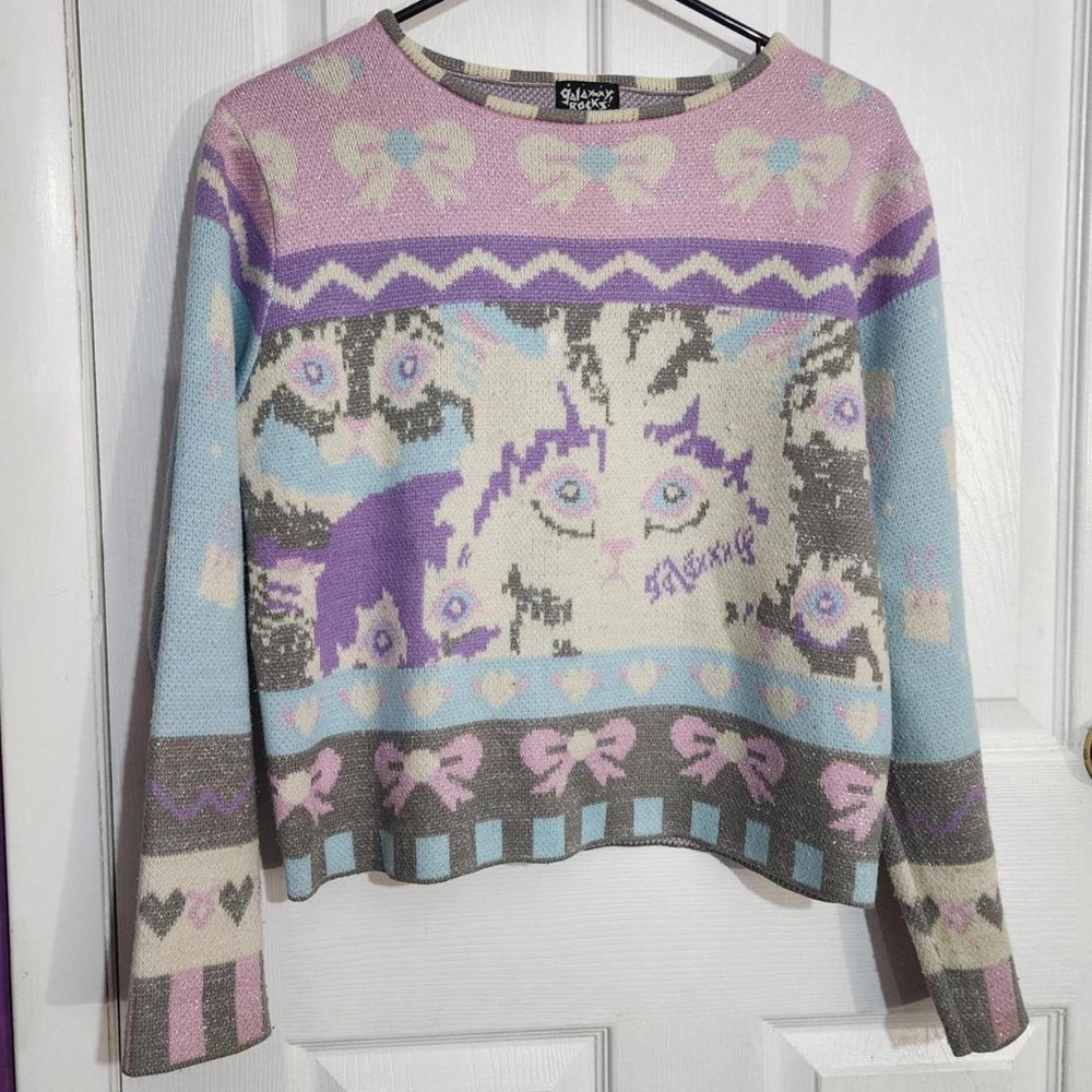 Pastel Cat Kawaii Knit Sweater